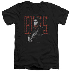 Elvis Presley Red Guitarman Men's 30/1 Cotton Slim V-Neck T-Shirt