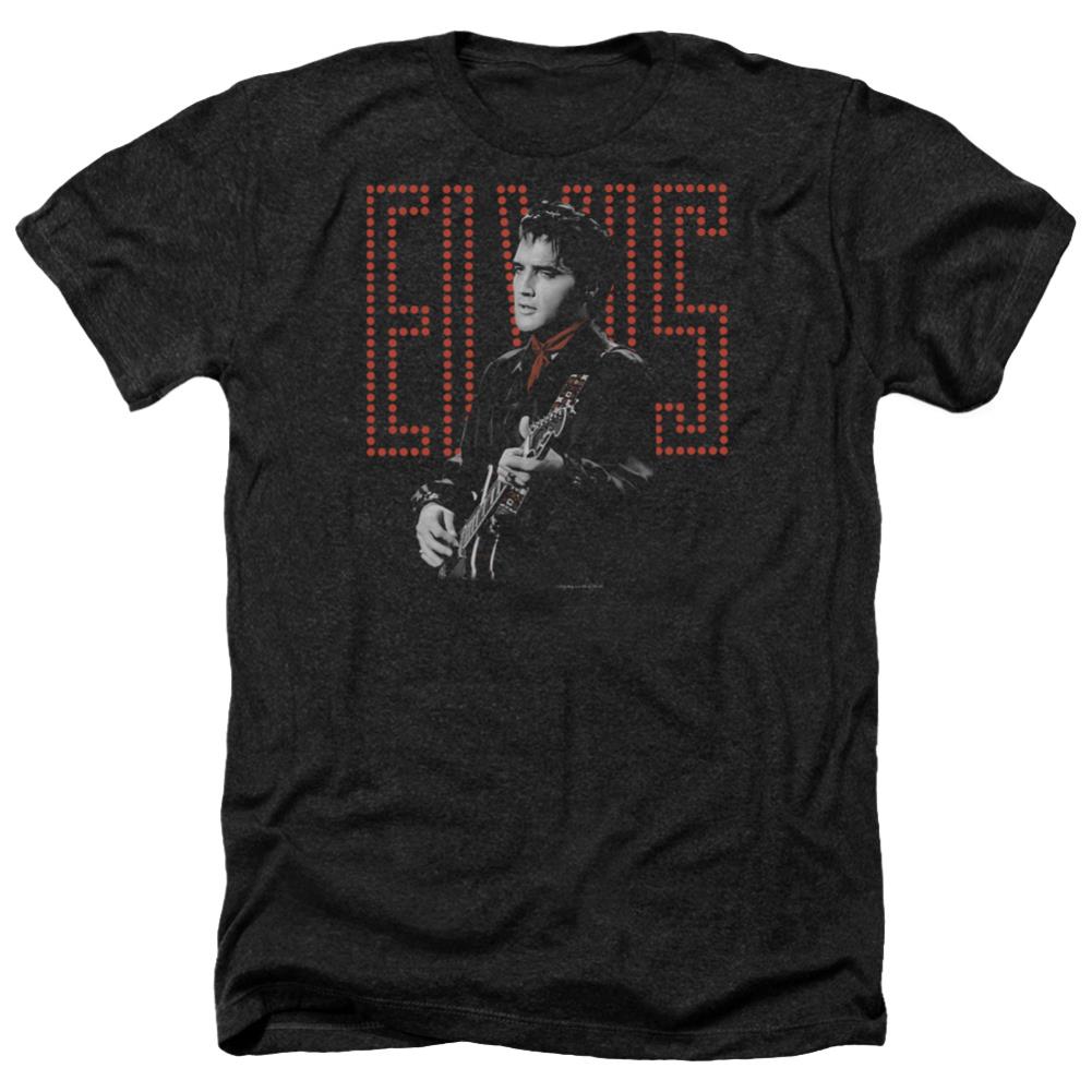 Elvis Presley Red Guitarman Men's 30/1 Heather 60 40 Poly Short-Sleeve T-Shirt