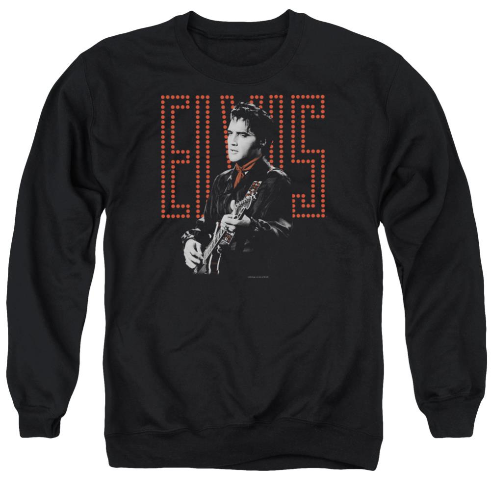 Elvis Presley Red Guitarman Men's Crewneck 50 50 Poly Long-Sleeve T-Shirt