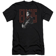 Elvis Presley Red Guitarman Men's Ultra-Soft 30/1 Cotton Slim Short-Sleeve T-Shirt