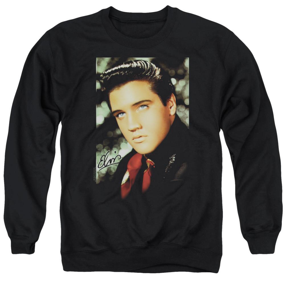 Elvis Presley Red Scarf Men's Crewneck 50 50 Poly Long-Sleeve T-Shirt