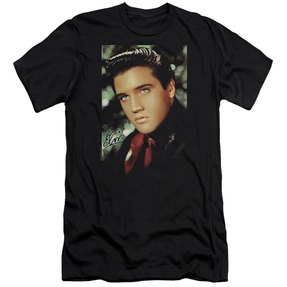 Elvis Presley Red Scarf Men's Ultra-Soft 30/1 Cotton Slim Short-Sleeve T-Shirt