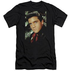 Elvis Presley Red Scarf Men's Ultra-Soft 30/1 Cotton Slim Short-Sleeve T-Shirt