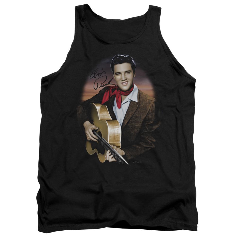 Elvis Presley Red Scarf #2 Men's 18/1 Cotton Tank Top