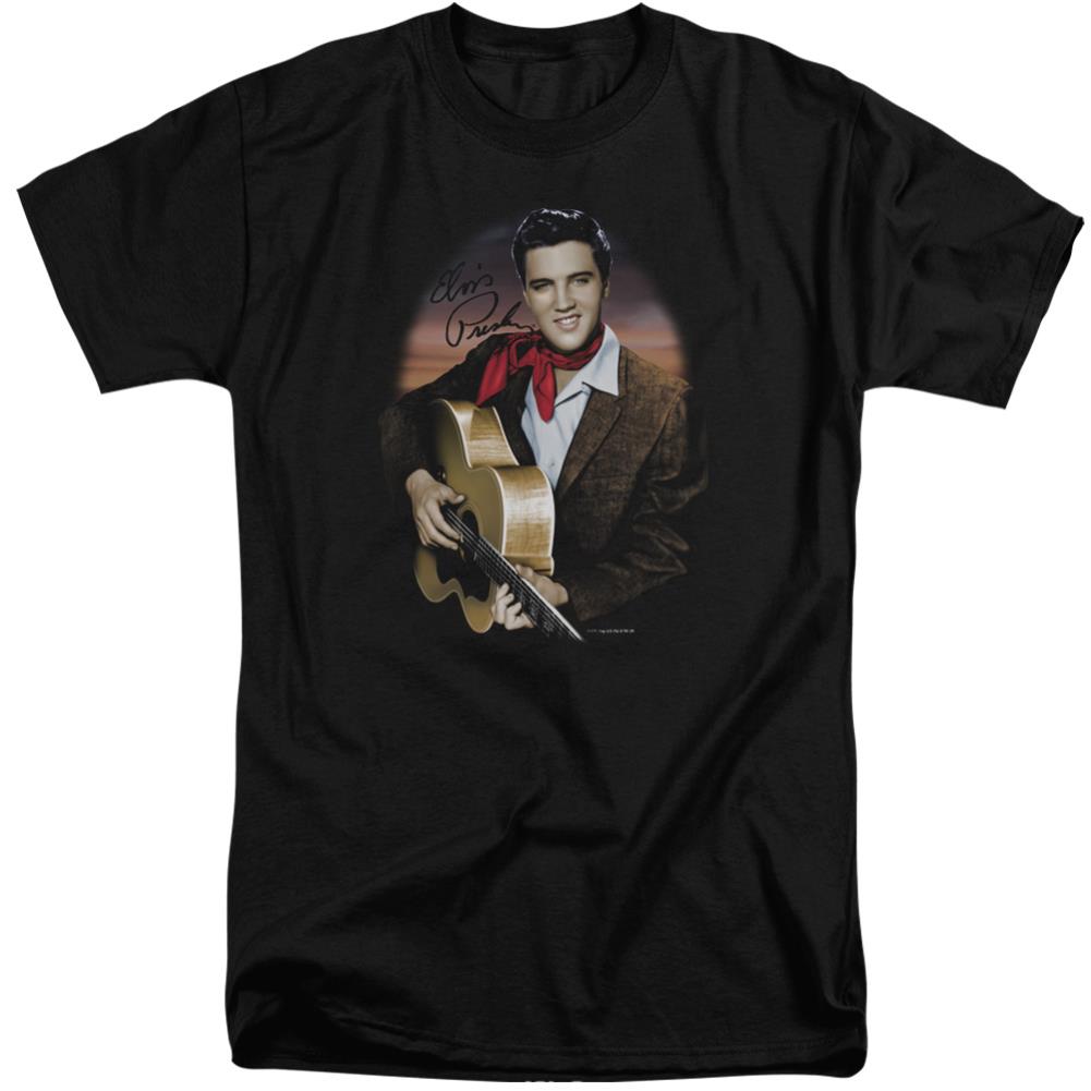 Elvis Presley Red Scarf #2 Men's 18/1 Tall Cotton Short-Sleeve T-Shirt