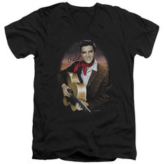 Elvis Presley Red Scarf #2 Men's 30/1 Cotton Slim V-Neck T-Shirt