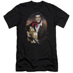 Elvis Presley Red Scarf #2 Men's Ultra-Soft 30/1 Cotton Slim Short-Sleeve T-Shirt