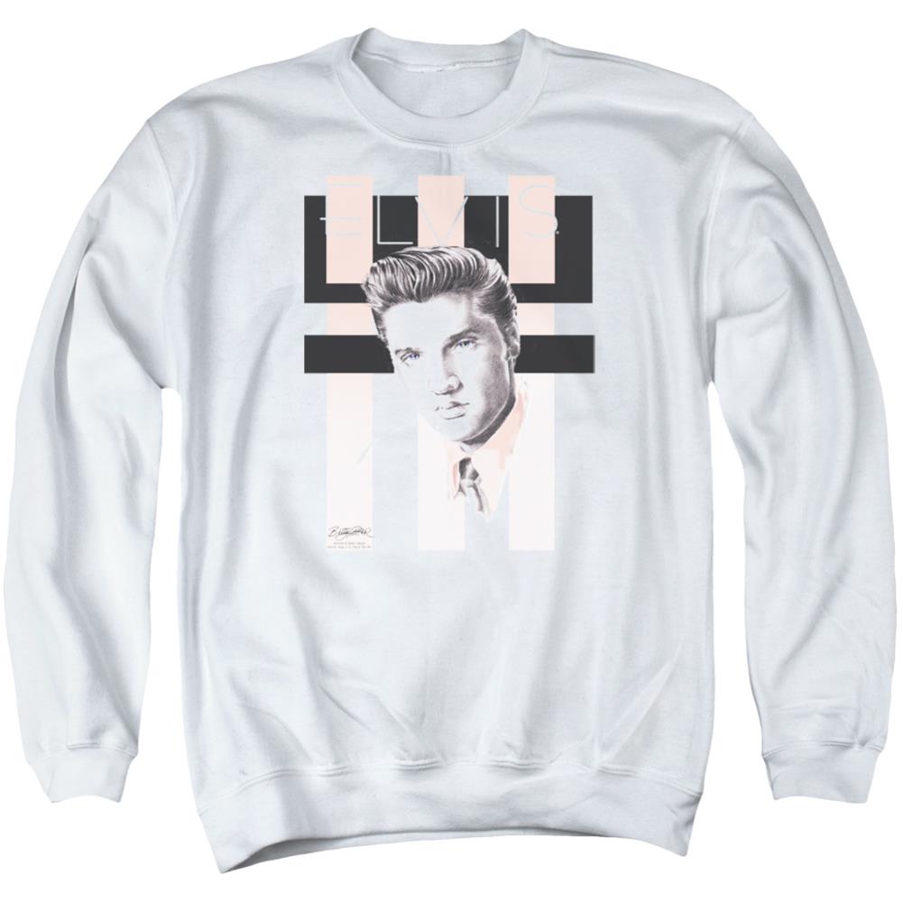 Elvis Presley Retro Men's Crewneck 50 50 Poly Long-Sleeve T-Shirt