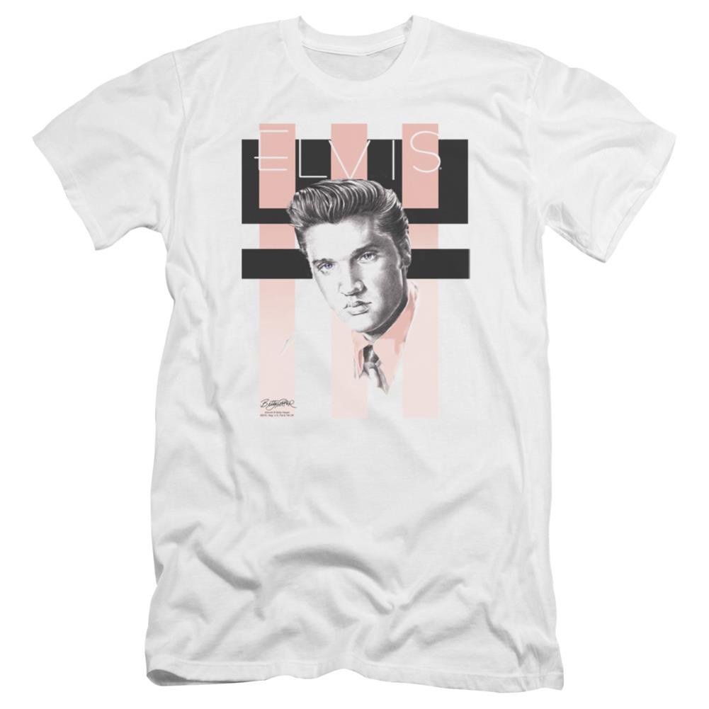 Elvis Presley Retro Men's Ultra-Soft 30/1 Cotton Slim Short-Sleeve T-Shirt