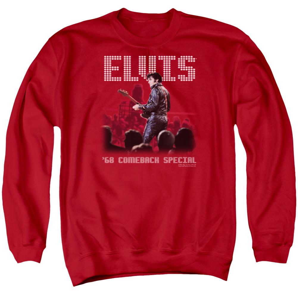 Elvis Presley Return Of The King Men's Crewneck 50 50 Poly Long-Sleeve T-Shirt
