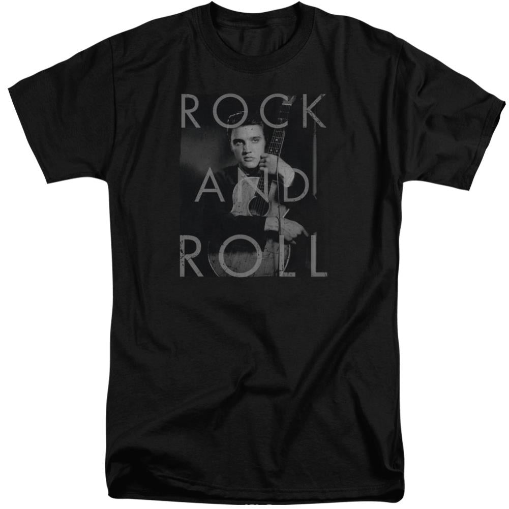 Elvis Presley Rock And Roll Men's 18/1 Tall Cotton Short-Sleeve T-Shirt