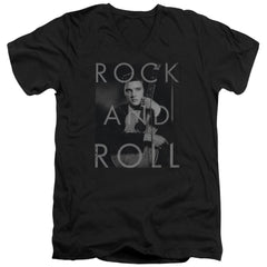 Elvis Presley Rock And Roll Men's 30/1 Cotton Slim V-Neck T-Shirt