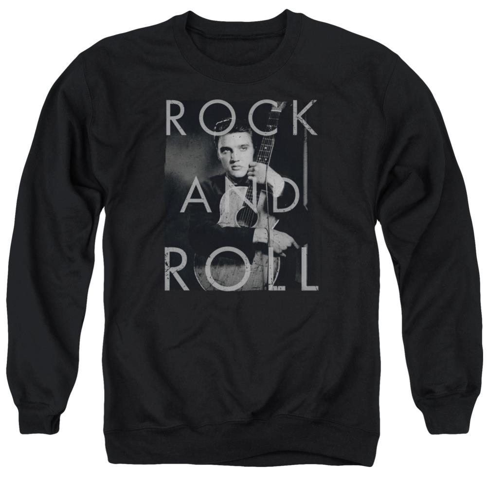 Elvis Presley Rock And Roll Men's Crewneck 50 50 Poly Long-Sleeve T-Shirt