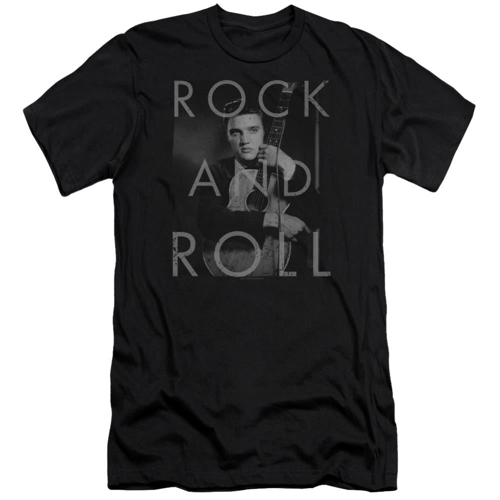 Elvis Presley Rock And Roll Men's Ultra-Soft 30/1 Cotton Slim Short-Sleeve T-Shirt