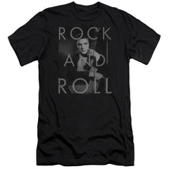 Elvis Presley Rock And Roll Men's Ultra-Soft 30/1 Cotton Slim Short-Sleeve T-Shirt