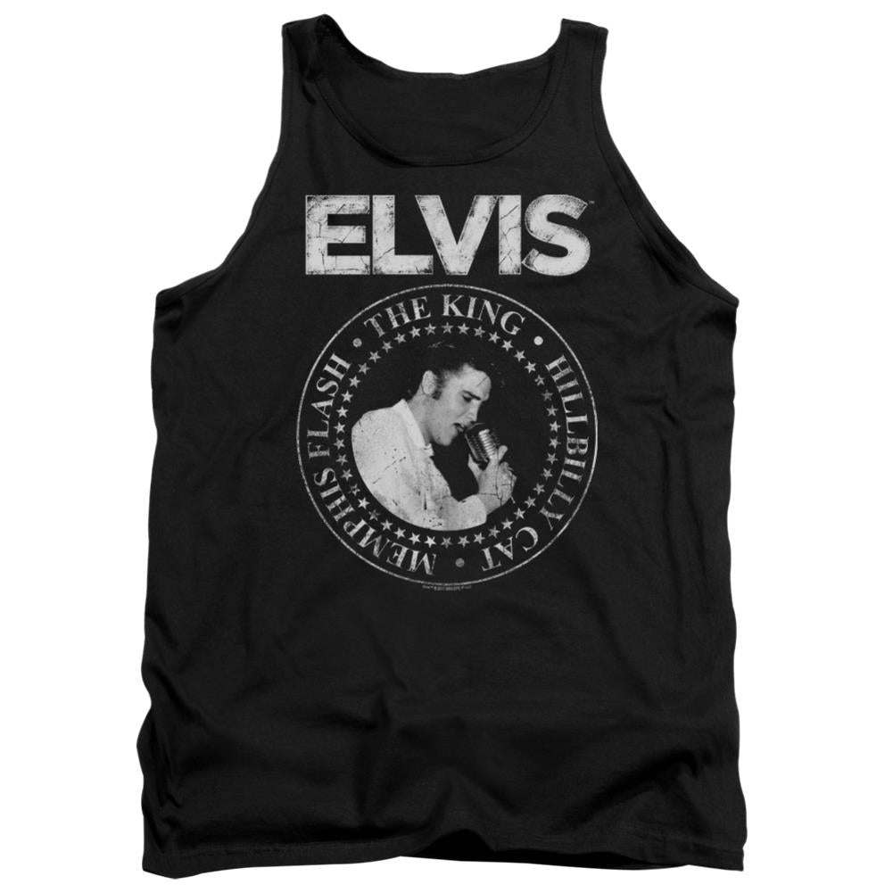 Elvis Presley Rock King Men's 18/1 Cotton Tank Top