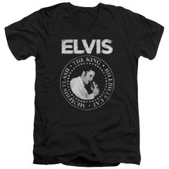 Elvis Presley Rock King Men's 30/1 Cotton Slim V-Neck T-Shirt
