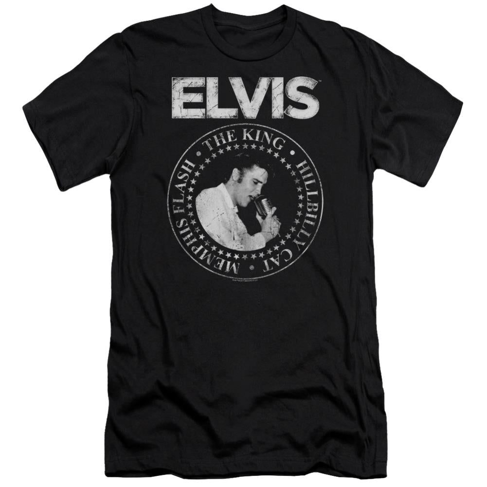 Elvis Presley Rock King Men's Ultra-Soft 30/1 Cotton Slim Short-Sleeve T-Shirt