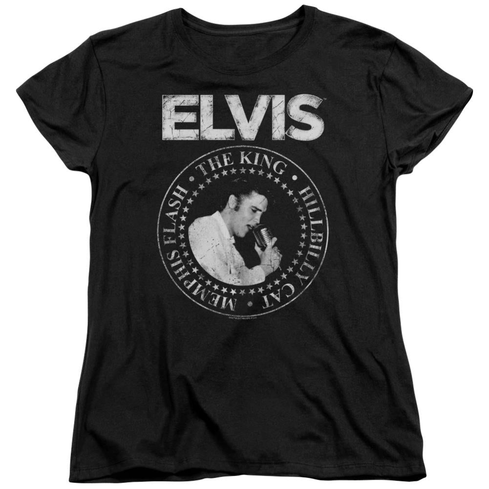 Elvis Presley Rock King Women's 18/1 Cotton Short-Sleeve T-Shirt