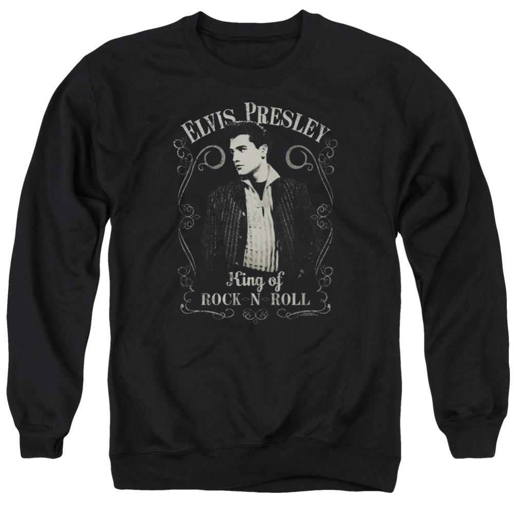 Elvis Presley Rock Legend Men's Crewneck 50 50 Poly Long-Sleeve T-Shirt