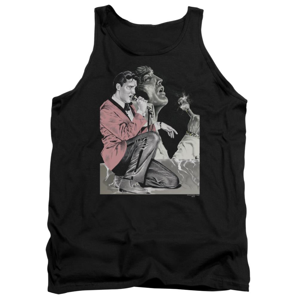 Elvis Presley Rock N Roll Smoke Men's 18/1 Cotton Tank Top
