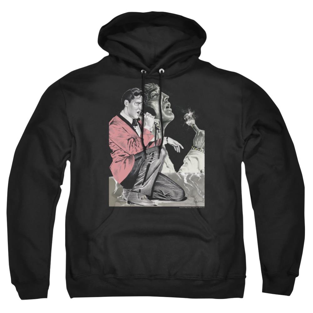 Elvis Presley Rock N Roll Smoke Men's Pull-Over 75 25 Poly Hoodie