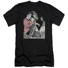 Elvis Presley Rock N Roll Smoke Men's Ultra-Soft 30/1 Cotton Slim Short-Sleeve T-Shirt