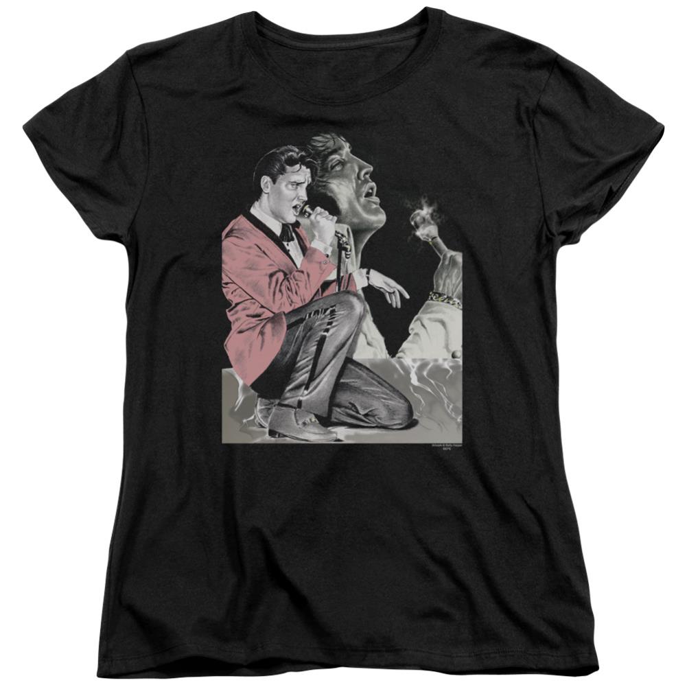 Elvis Presley Rock N Roll Smoke Women's 18/1 Cotton Short-Sleeve T-Shirt