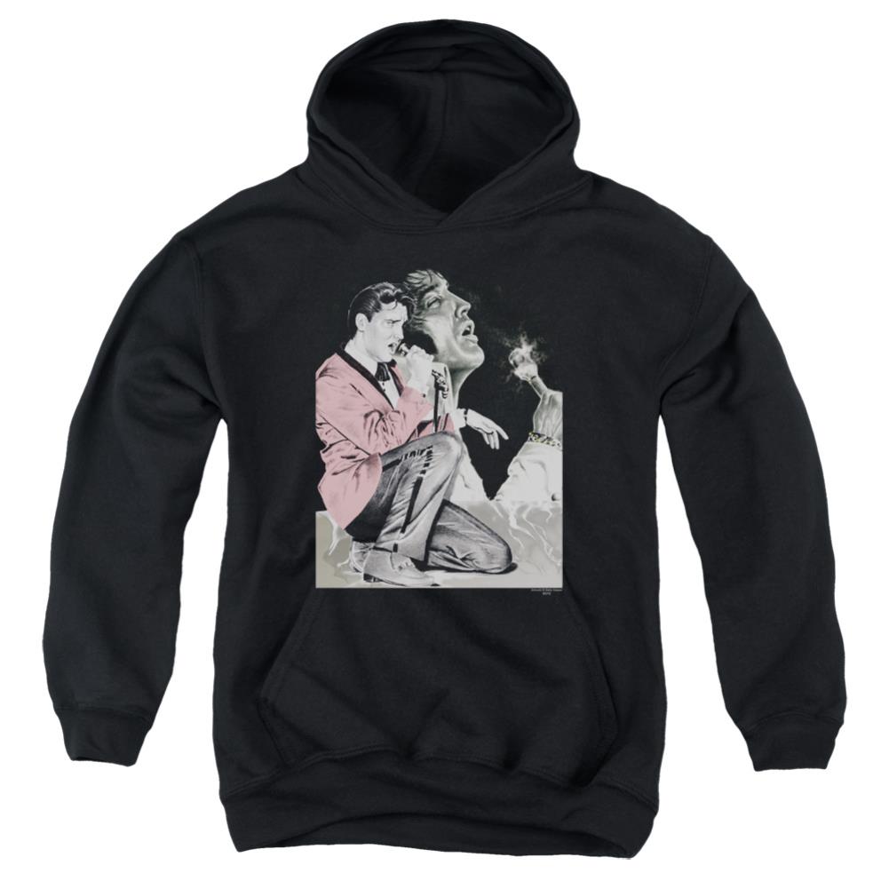 Elvis Presley Rock N Roll Smoke Youth Cotton Poly Pull-Over Hoodie