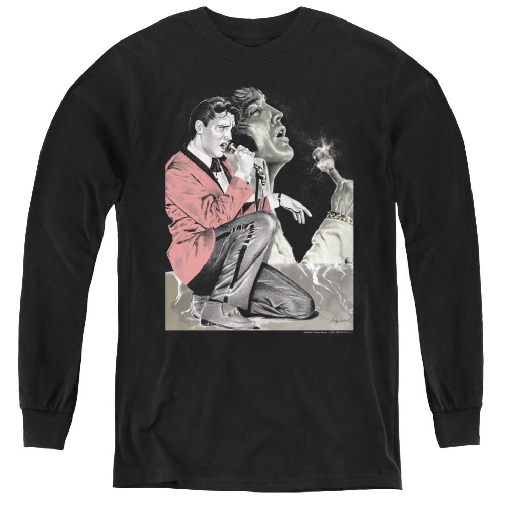 Elvis Presley Rock N Roll Smoke Youth Long-Sleeve T-Shirt