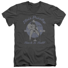 Elvis Presley Rock & Roll Men's 30/1 Cotton Slim V-Neck T-Shirt