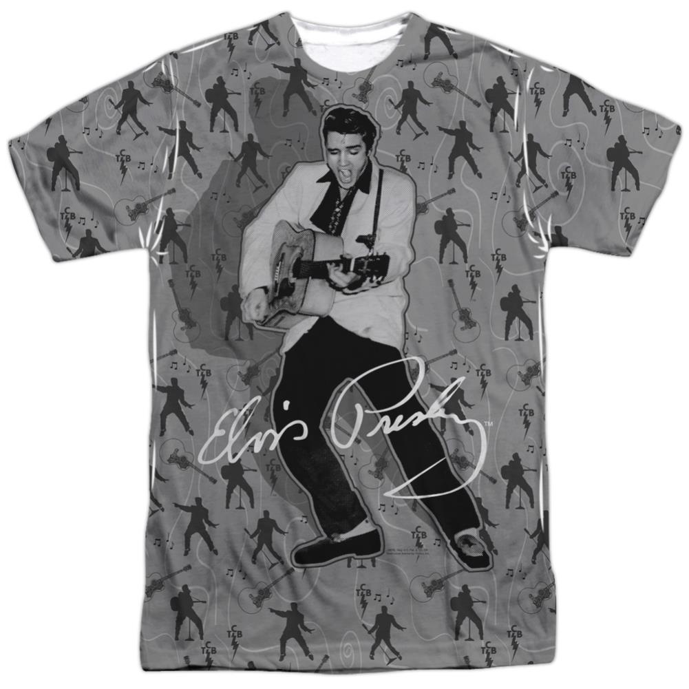 Elvis Presley Rockin All Over Men's Regular Fit Polyester Short-Sleeve T-Shirt