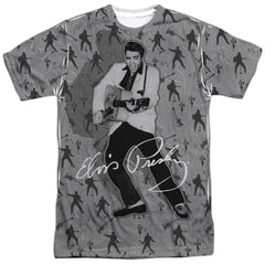 Elvis Presley Rockin All Over Men's Regular Fit Polyester Short-Sleeve T-Shirt