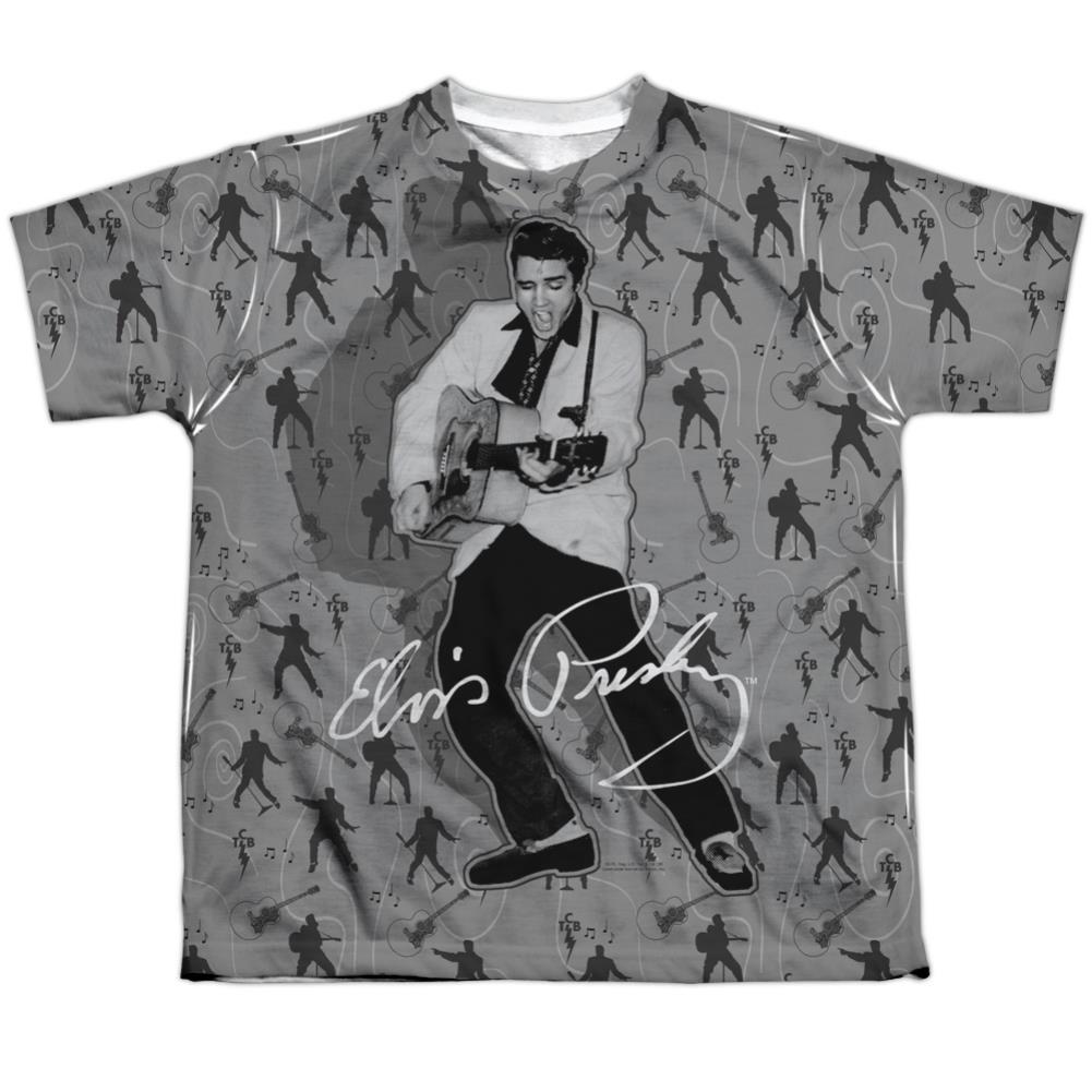Elvis Presley Rockin All Over Youth Regular Fit Poly Short-Sleeve T-Shirt