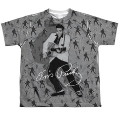 Elvis Presley Rockin All Over Youth Regular Fit Poly Short-Sleeve T-Shirt