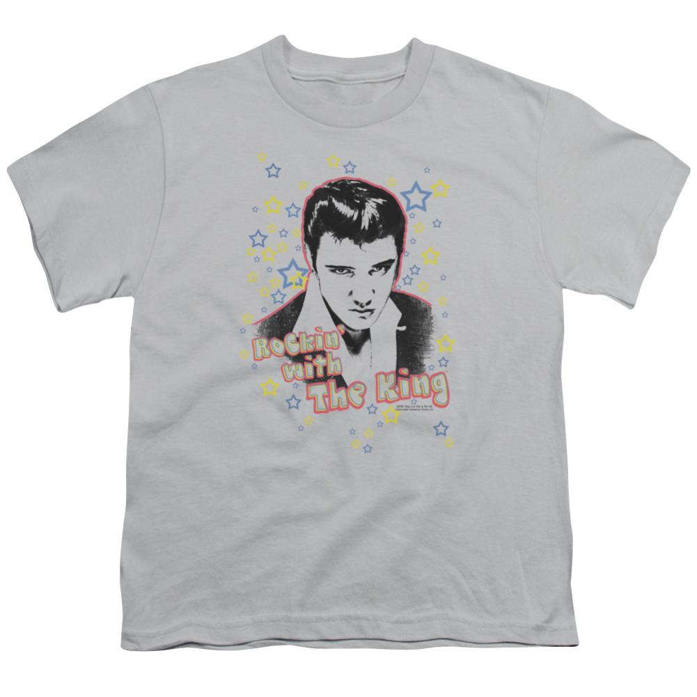 Elvis Presley Rockin With The King Youth 18/1 100% Cotton Short-Sleeve T-Shirt