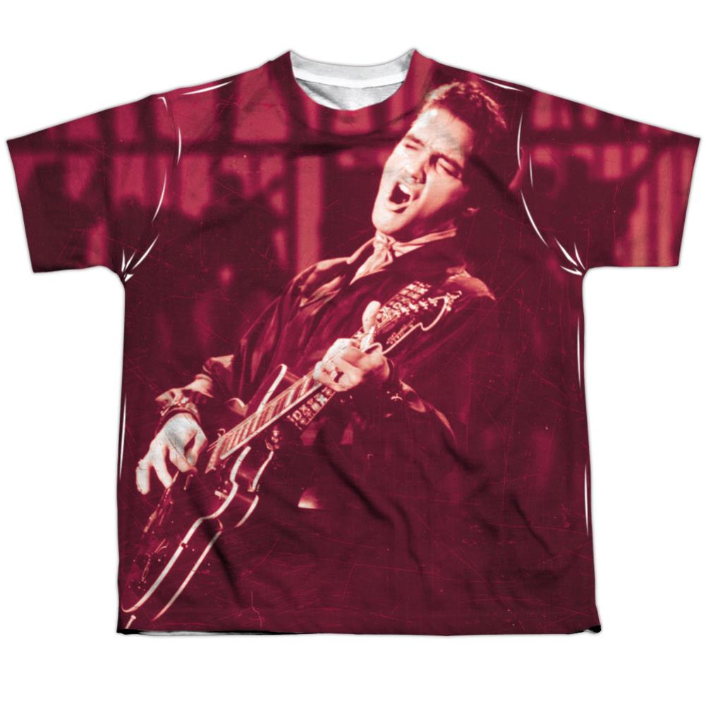 Elvis Presley Scratched 68 Youth Regular Fit Poly Short-Sleeve T-Shirt