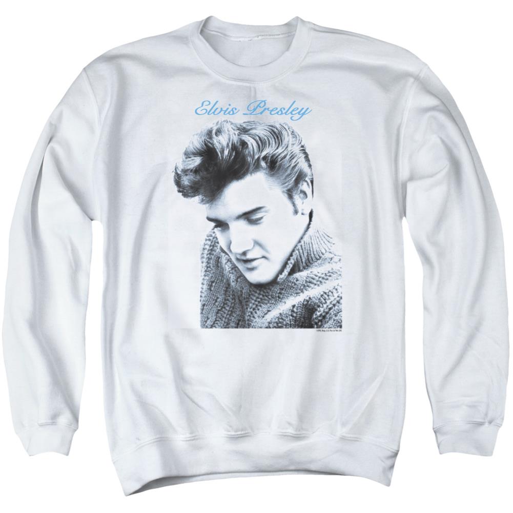 Elvis Presley Script Sweater Men's Crewneck 50 50 Poly Long-Sleeve T-Shirt