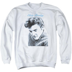Elvis Presley Script Sweater Men's Crewneck 50 50 Poly Long-Sleeve T-Shirt