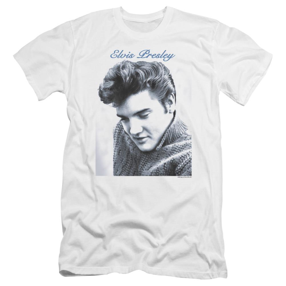Elvis Presley Script Sweater Men's Ultra-Soft 30/1 Cotton Slim Short-Sleeve T-Shirt