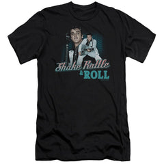 Elvis Presley Shake Rattle & Roll Men's Ultra-Soft 30/1 Cotton Slim Short-Sleeve T-Shirt