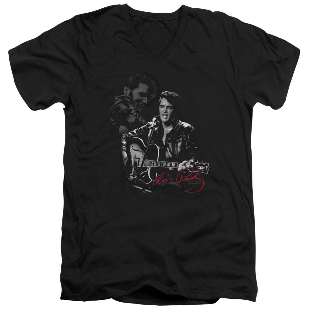 Elvis Presley Show Stopper Men's 30/1 Cotton Slim V-Neck T-Shirt