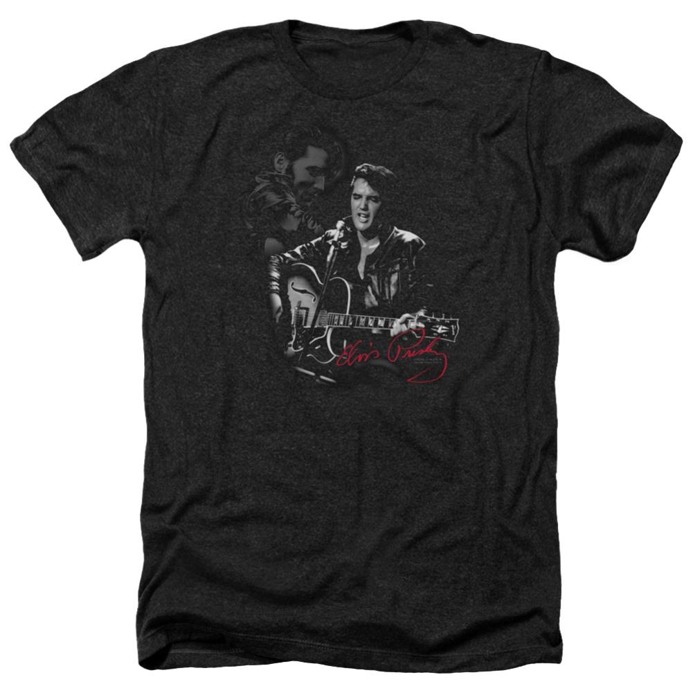 Elvis Presley Show Stopper Men's 30/1 Heather 60 40 Poly Short-Sleeve T-Shirt