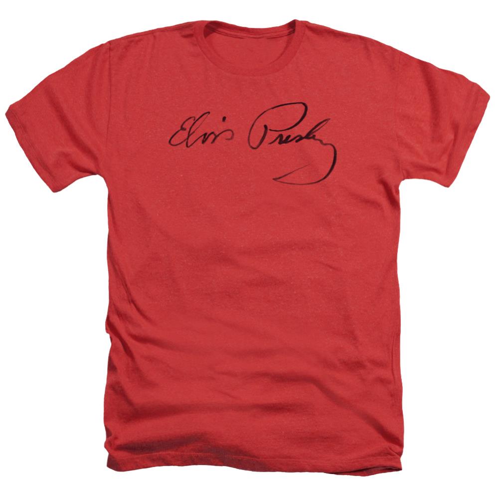 Elvis Presley Signature Sketch Men's 30/1 Heather 60 40 Poly Short-Sleeve T-Shirt