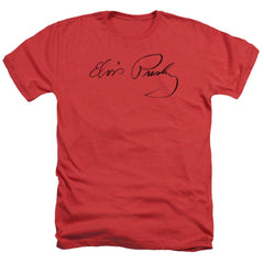 Elvis Presley Signature Sketch Men's 30/1 Heather 60 40 Poly Short-Sleeve T-Shirt