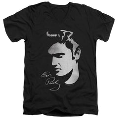 Elvis Presley Simple Face Men's 30/1 Cotton Slim V-Neck T-Shirt