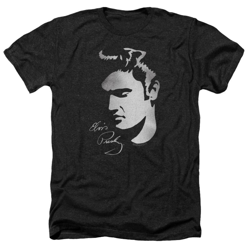 Elvis Presley Simple Face Men's 30/1 Heather 60 40 Poly Short-Sleeve T-Shirt