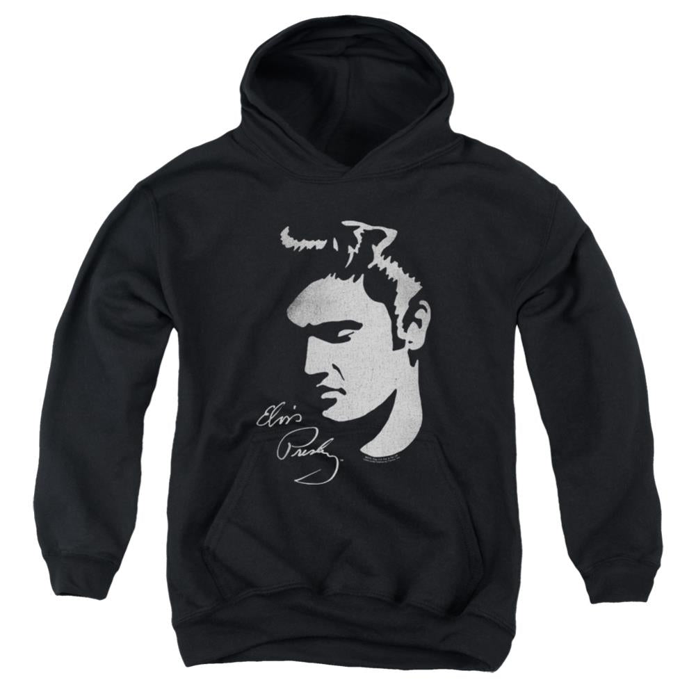 Elvis Presley Simple Face Youth Cotton Poly Pull-Over Hoodie