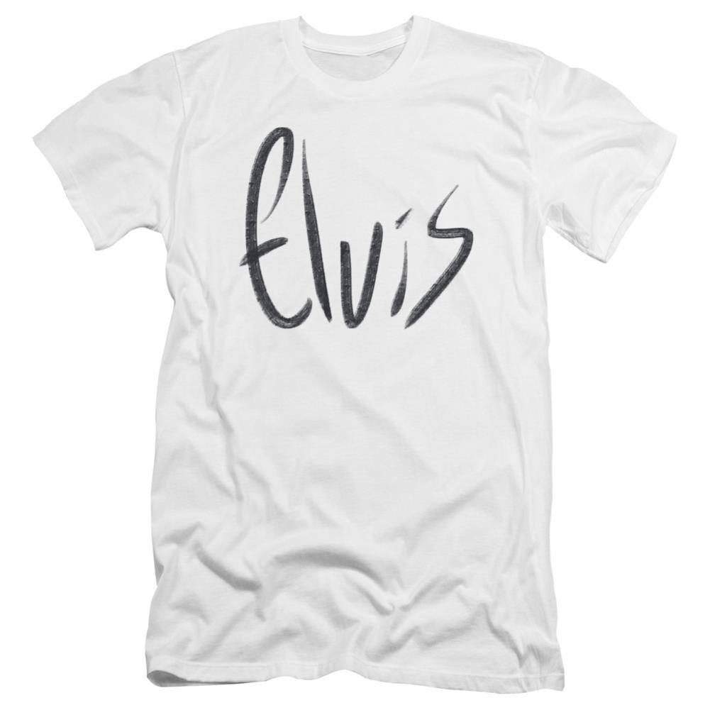 Elvis Presley Sketchy Name Men's Ultra-Soft 30/1 Cotton Slim Short-Sleeve T-Shirt