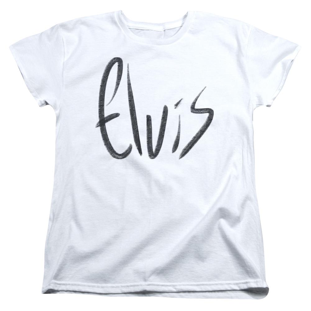 Elvis Presley Sketchy Name Women's 18/1 Cotton Short-Sleeve T-Shirt